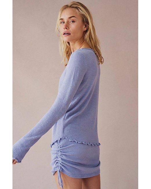Free People Blue Cabo Sweater Skirt Set