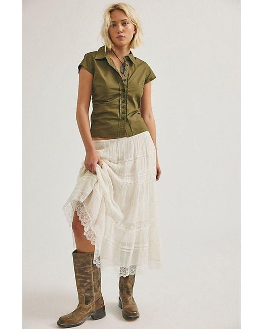 Free People Green Maude Tiny Top