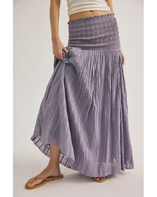 Free People Purple Raven Solid Convertible Maxi Skirt