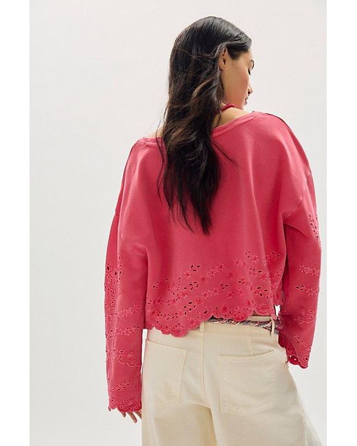 Free People Iris Embroidered Sweatshirt