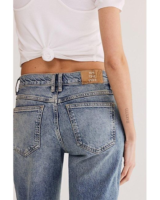 Free People Blue We The Free Risk Taker High-Rise Jeans