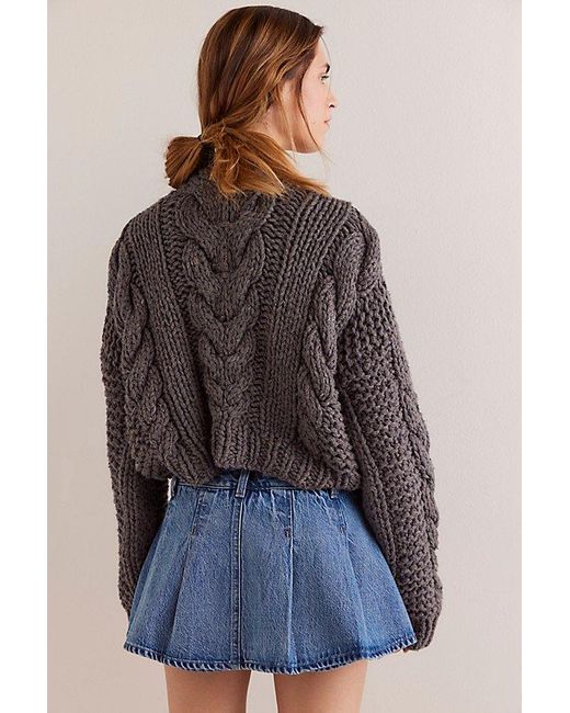 Free People Blue We The Free Stephie Denim Skort