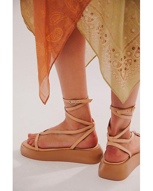 Free People Natural Winnie Wrap Flatform Sandals