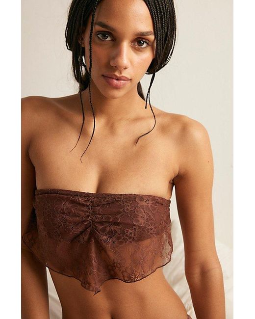 Intimately By Free People Brown Lace Scarf Bandeau By