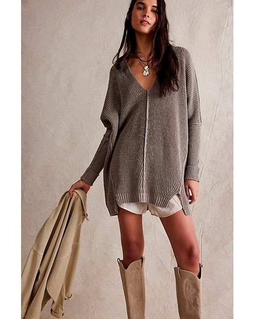 Free People Brown We The Free Jamie V-neck Sweater