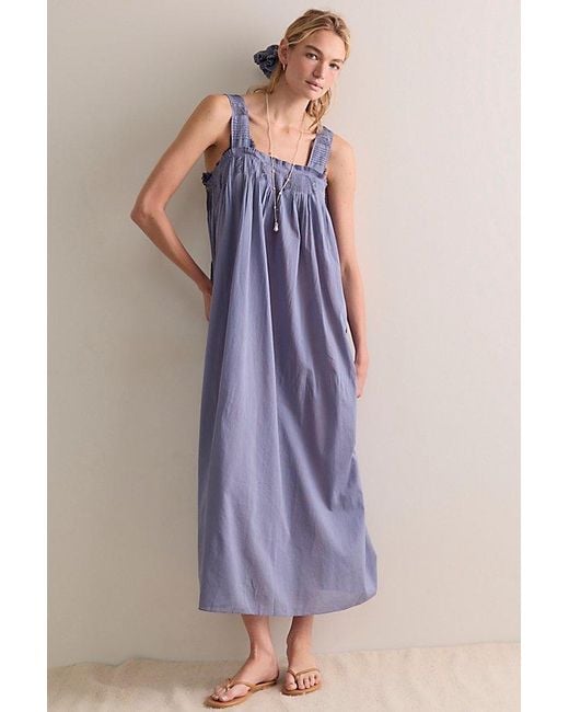 Intimately By Free People Blue Salty Sol Maxi Slip Dress By