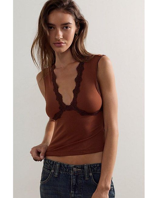 Intimately By Free People Brown Perfect Frame Muscle Tank Top By