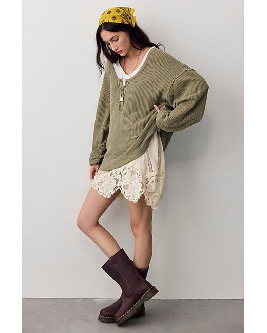 Free People Gray Montreal Oversized Thermal Henley