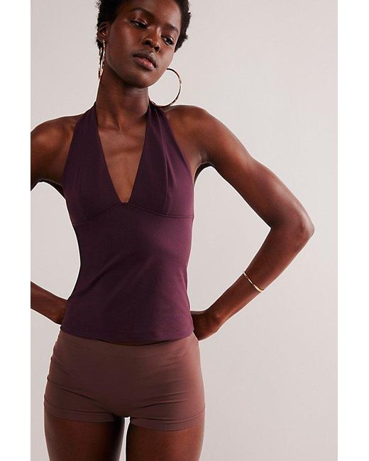 Free People Purple Have It All Halter Top
