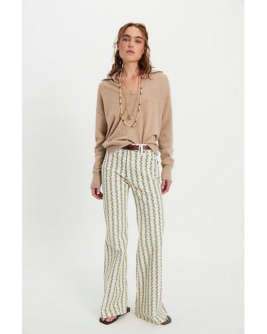 Wrangler White 70S Printed Flare Jeans