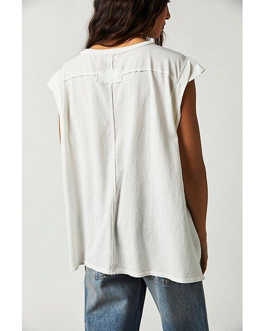 Free People Blue Naomi Tee At In Optic White, Size: Xs
