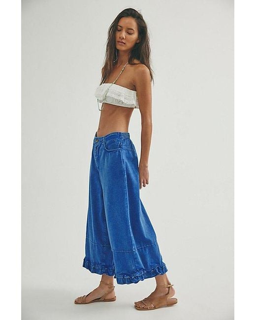 Free People Blue Love Me Not Bloomer Jeans