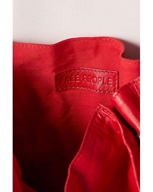 Free People Red Lucy Leather Pouch