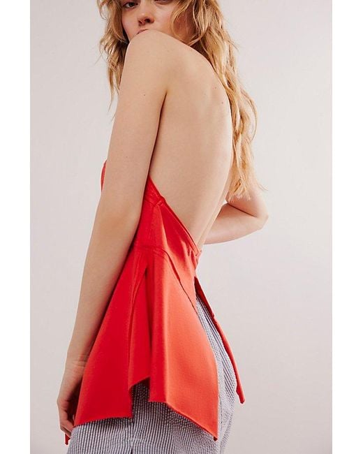 Free People Red Layla Halter Top