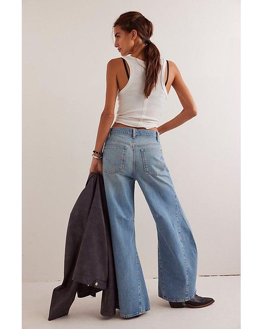 Free People Blue Eden High Slouchy Jeans