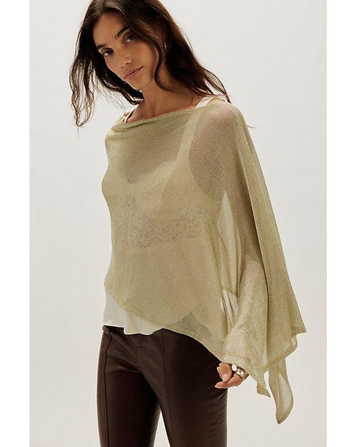 Free People Natural Midnight Poncho Jacket