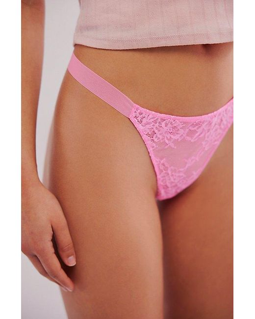 Intimately By Free People Pink Care Fp Reya Lace Thong