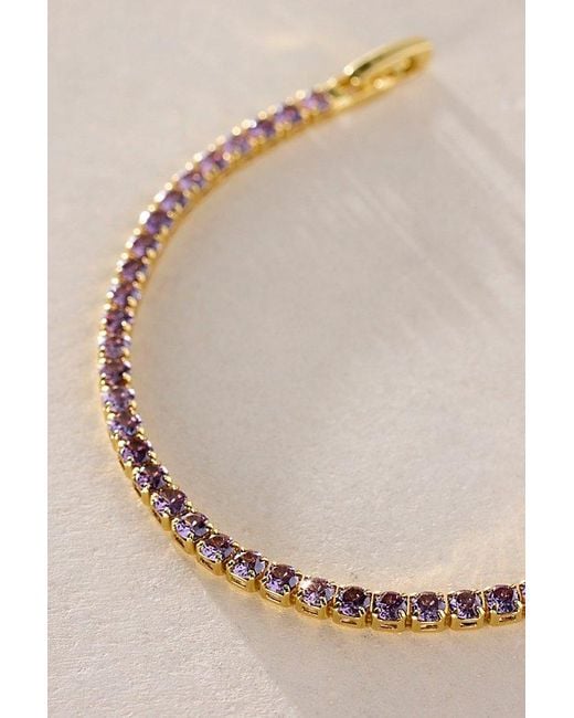 Free People Brown Fallon Plated Tennis Bracelet