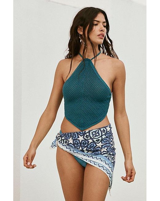 Free People Blue Dream Weaver Printed Bandana At In Cornflower Combo