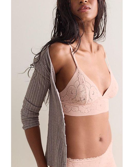 Intimately By Free People Brown Smooth Talking Lace Triangle Bralette By