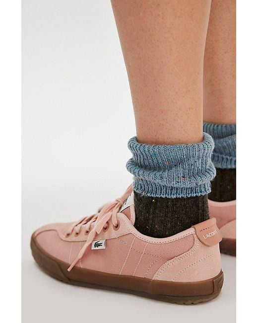 Free People Blue Lacoste Backslam Low Top Sneakers