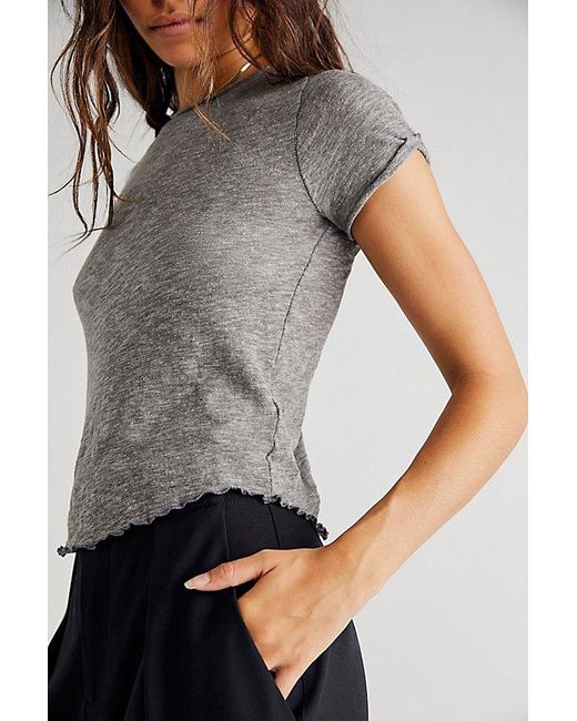 Free People Gray We The Free Be My Baby Tee