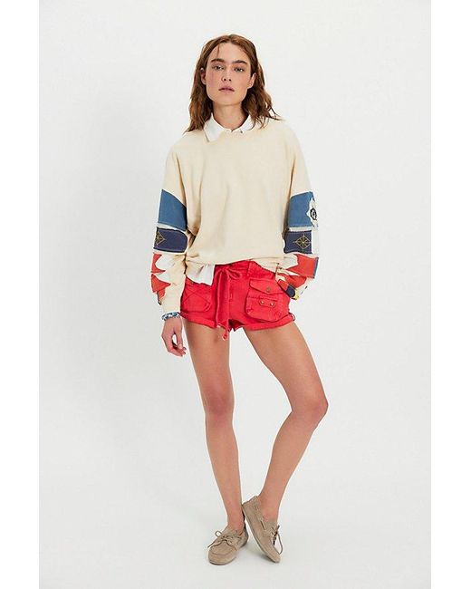 Free People Red Flagship Long Sleeve Tee
