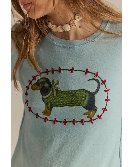 Free People Gray Fur Friend Tee