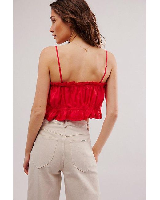 Free People Red Wistful Daydream Tube Top