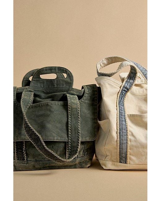Free People Green Cordes Canvas Tote