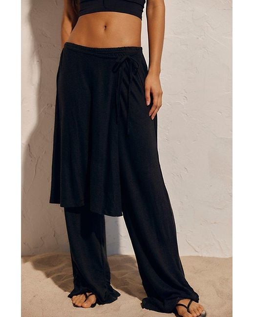 free-est Blue Gauzy Knit Skants Top By