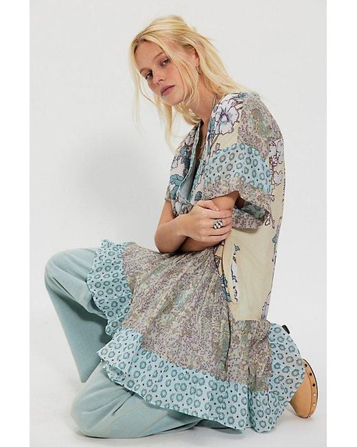 Free People Gray Printed Agnes Dress