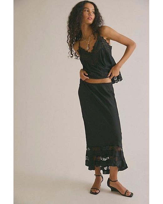 Intimately By Free People Blue Long Lost Lover Maxi Slip Skirt