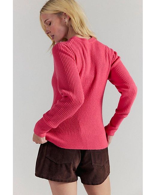 Free People Red Ever After Knit Pullover