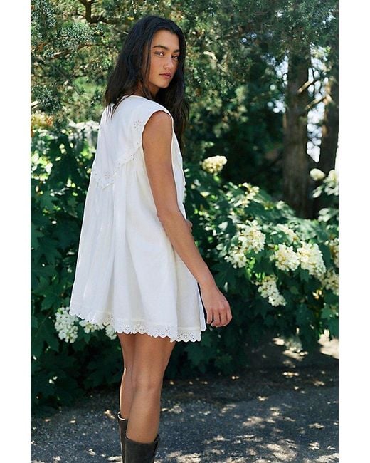 Free People Green Seabird Song Mini Dress