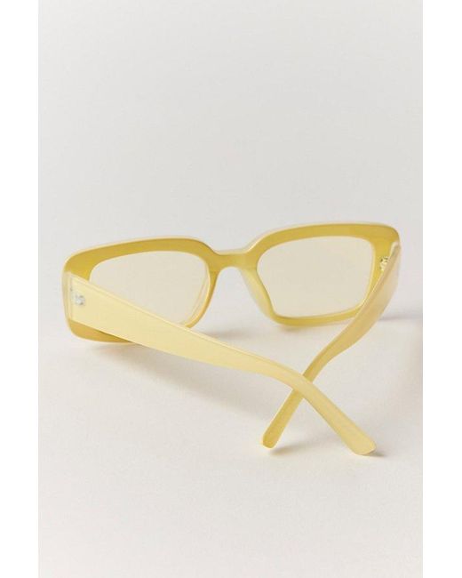 Free People Yellow Frankie Rectangle Sunglasses