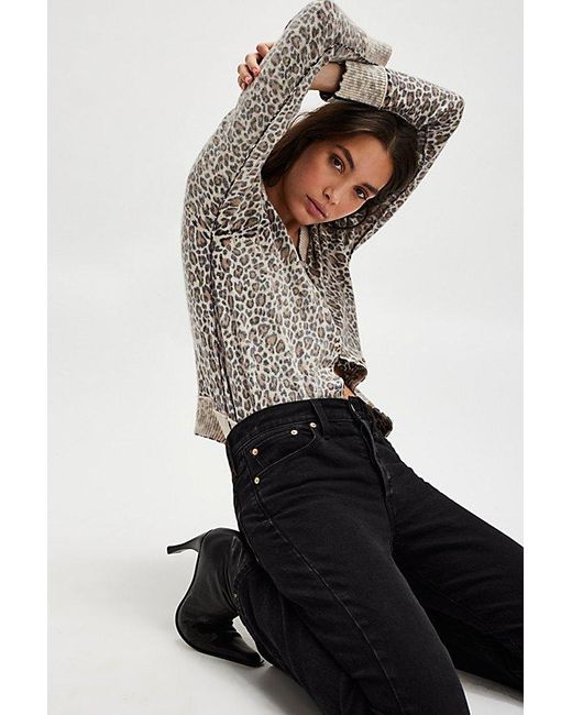 Free People Brown Nocturnal Patterned Cardi