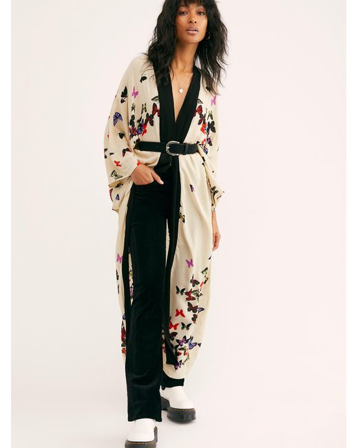 Free People Butterfly Kisses Kimono in Natural | Lyst Canada