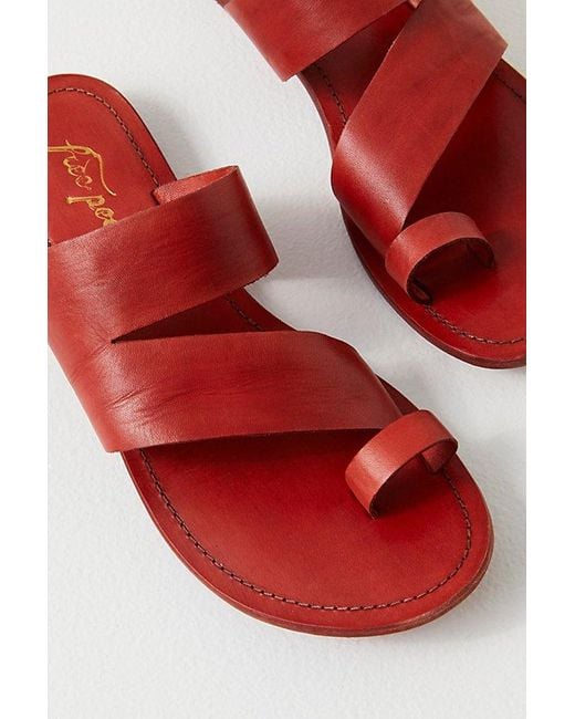 Free People Red Abilene Toe Loop Sandals