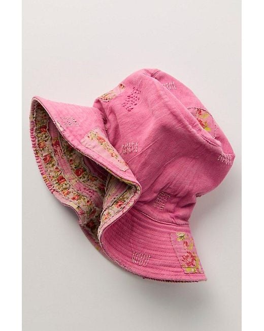 Free People Pink Magnolia Pearl Floral Viv Elle Top Hat