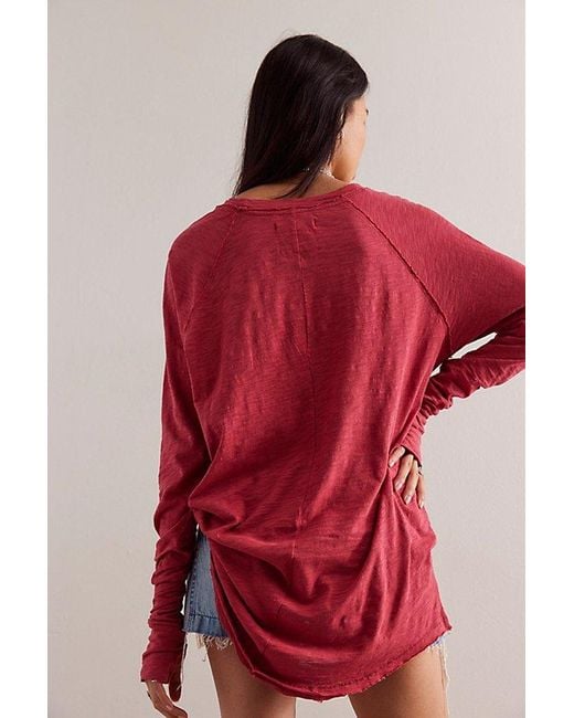 Free People Red Arden Tee