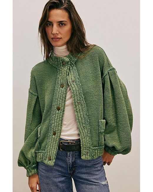 Free People Green Cozy In This Cardi