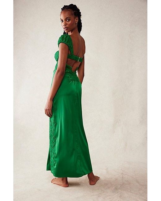 For Love & Lemons Casey Maxi Dress At Free People In Green, Size: Xs