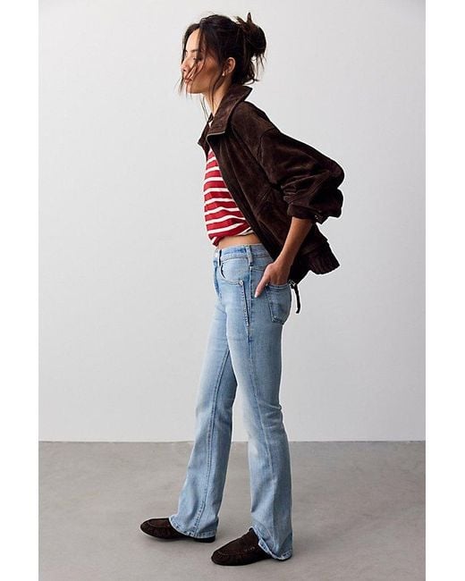 Free People Blue We The Free Double Knot High-Rise Straight Bootcut Jeans