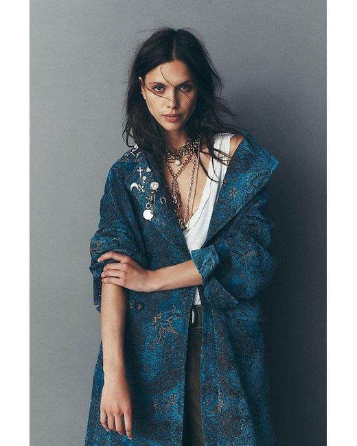 Free People Blue Micah Duster Jacket