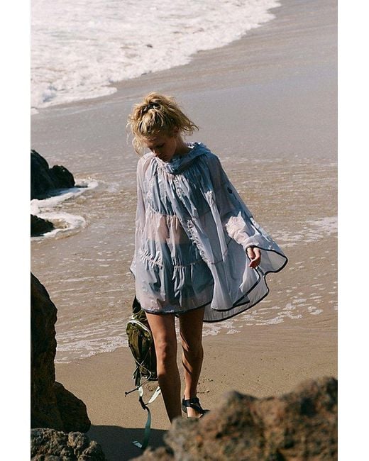 Fp Movement Gray Rain Drop Packable Poncho