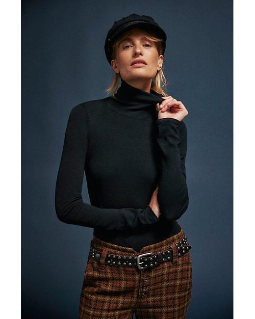 Free People Black Good Good Turtleneck Top