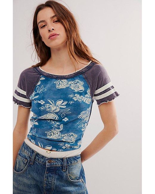 Free People Blue Wish You Were Here Tee