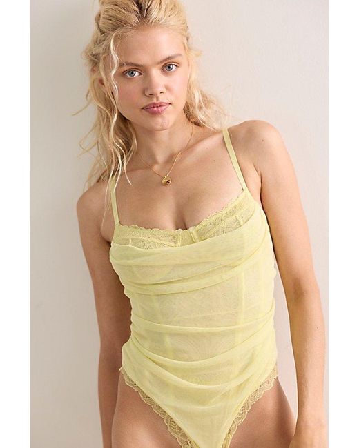 Intimately By Free People Yellow Hard Launch Corset Bodysuit By