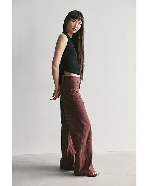 Free People Multicolor Time Flies Low-Rise Clean Solid Trousers